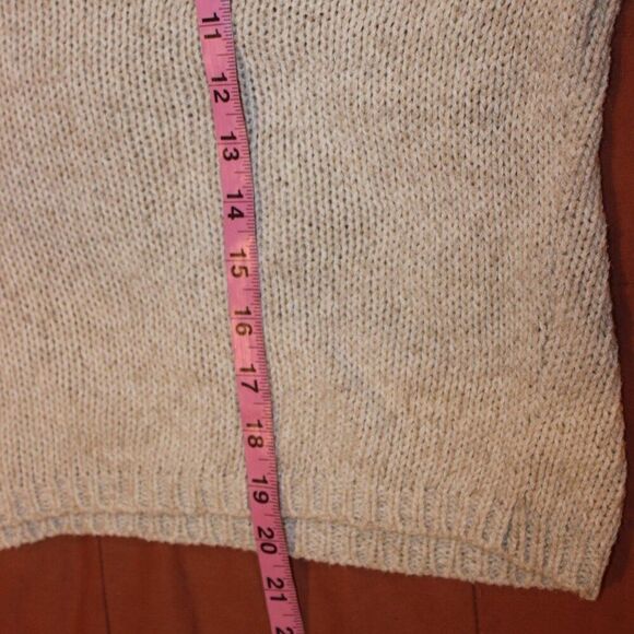 Zara Tan V-Neck Drop Shoulder Ribbed Knit Pullover Sweater Women's Size Small - Picture 11 of 11